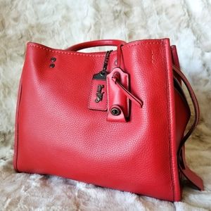 Coach Rogue 30/31 Red Pebble Leather